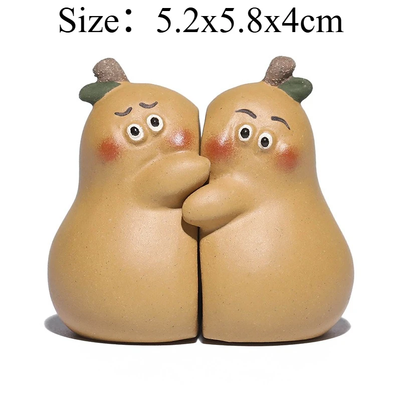 1 PC Purple Clay Pear Tea Pet Ornament Cute 