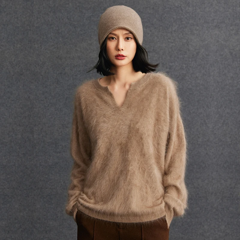 

Пуловер с v-образным вырезом, женский пуловер из 100% чистого кашемира, модный минималистичный свитер, осень-зима, повседневная модная вязаная внутренняя одежда