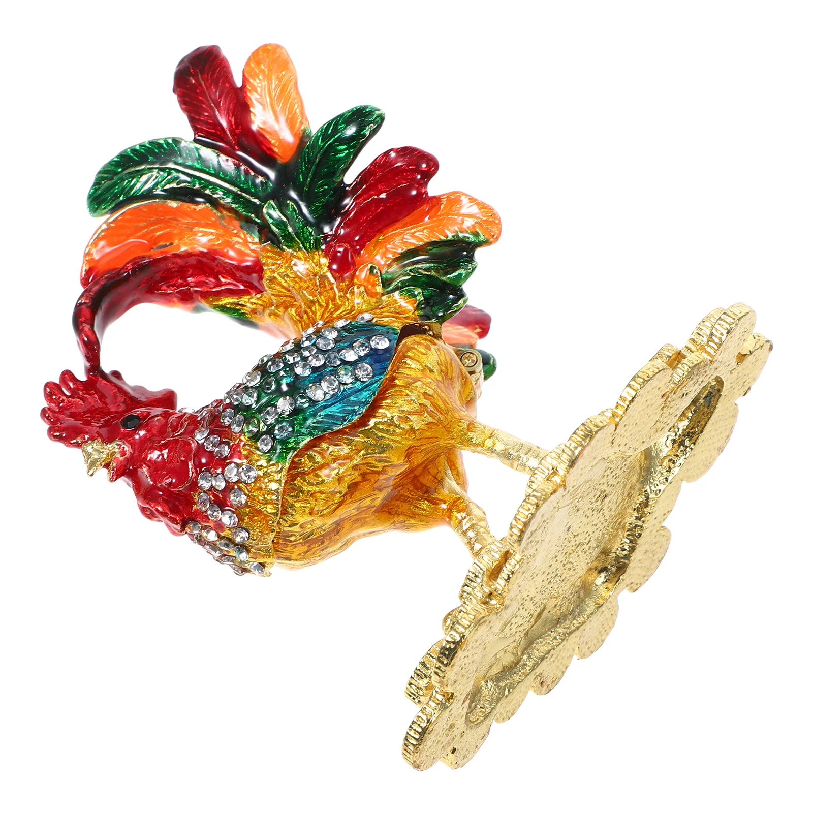 

Rooster Jewelry Storage Box Mini Chicken Figurines Animal Collectibles for Home Decor Statue Hand Painted Ornaments
