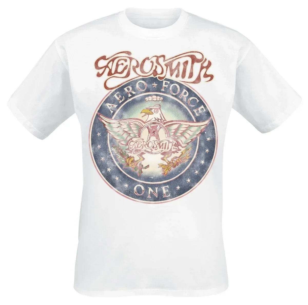 Aerosmith Aero Force One Eagle Badge Unisex T-Shirt Vintage-Print Rock Casual Tee – Detail 3