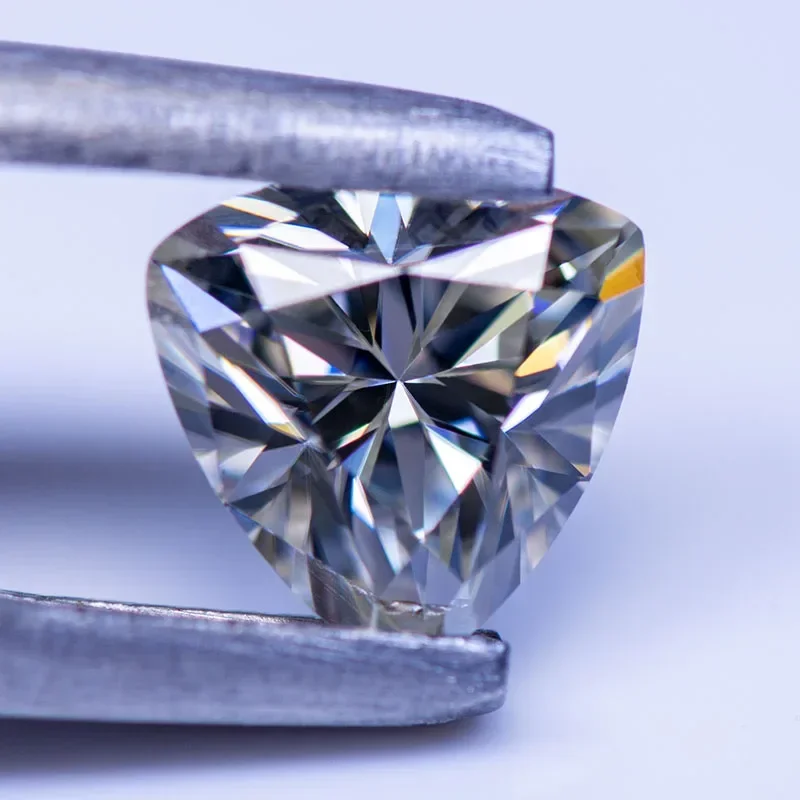Moissanite Diamond Primary Color Brilliant Yellow Trillyon Cut Lab Created Gemstone for Charms Women Jewelry with GRA Report