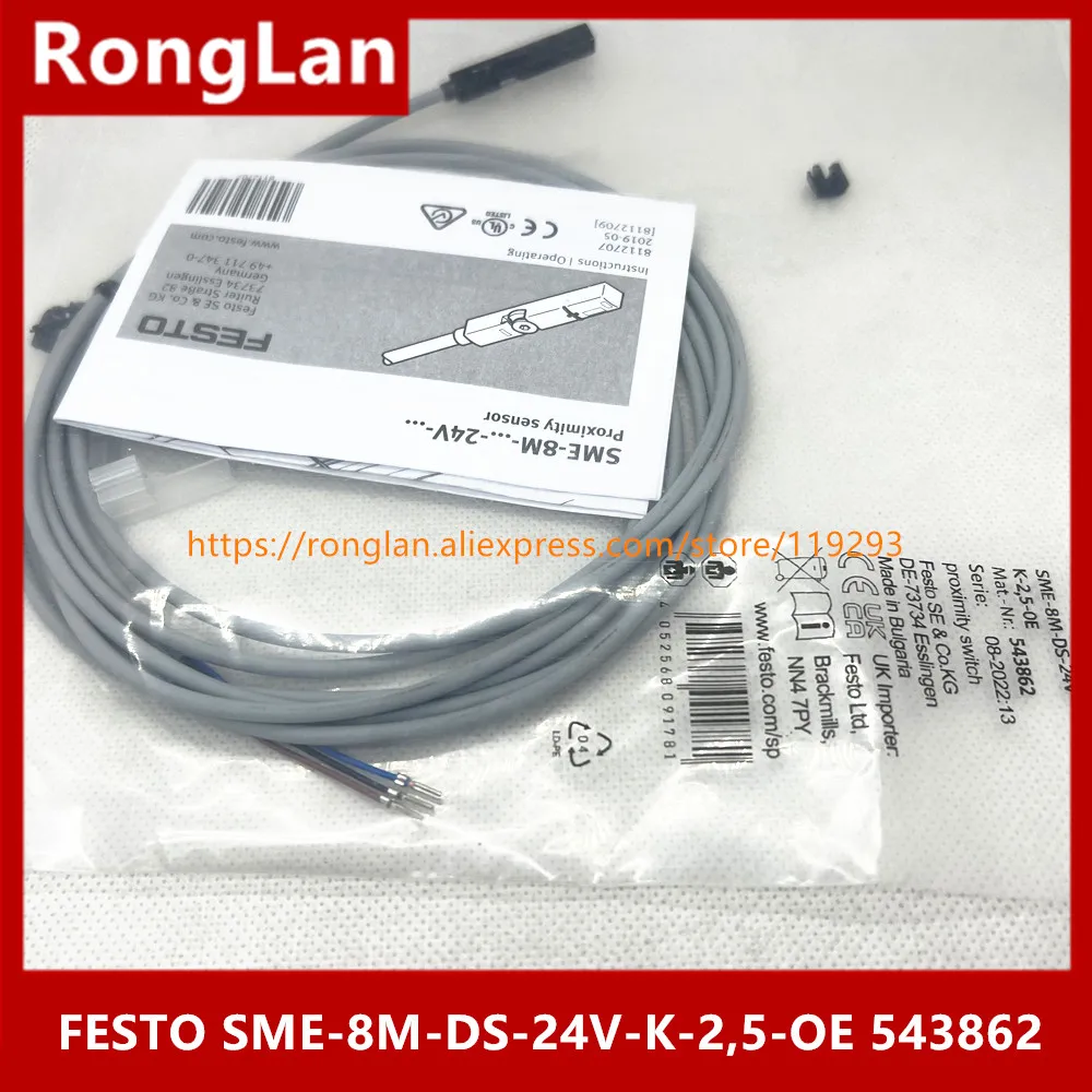 New original FESTO magnetic switch SME-8M-DS-24V-K-2,5-OE  stock 543862 --2PCS/LOT