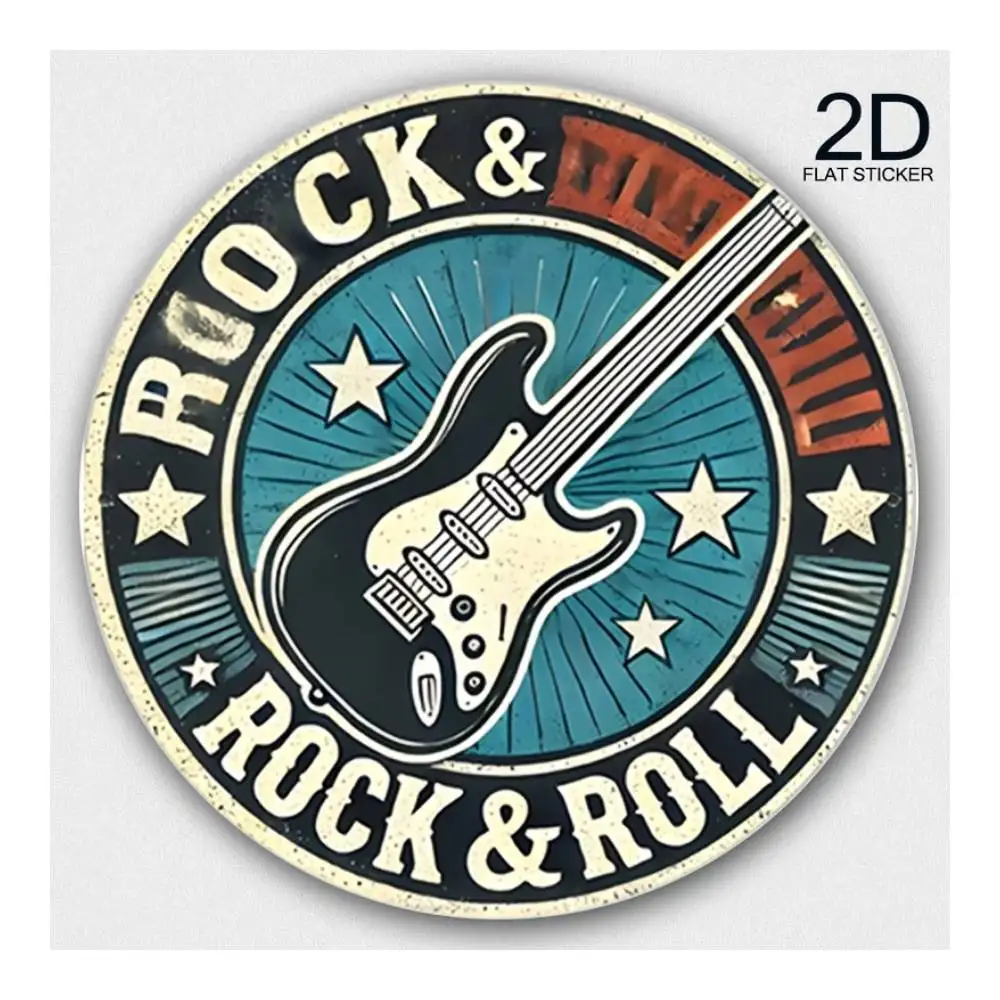 Rock And Roll Music Badge Sticker For Cars, Laptops, Windows, Doors, Fridges, Water Bottles