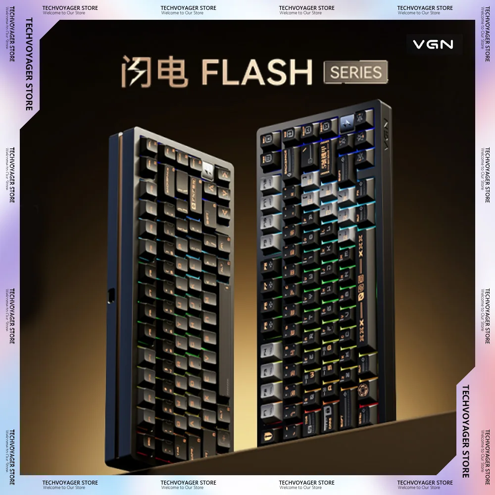 

VGN Flash 75 Магнитный переключатель Механические клавиатуры RGB с эффектом Холла 8K Алюминий RT0.001 мм Пользовательская проводная игровая клавиатура ПК Подарки