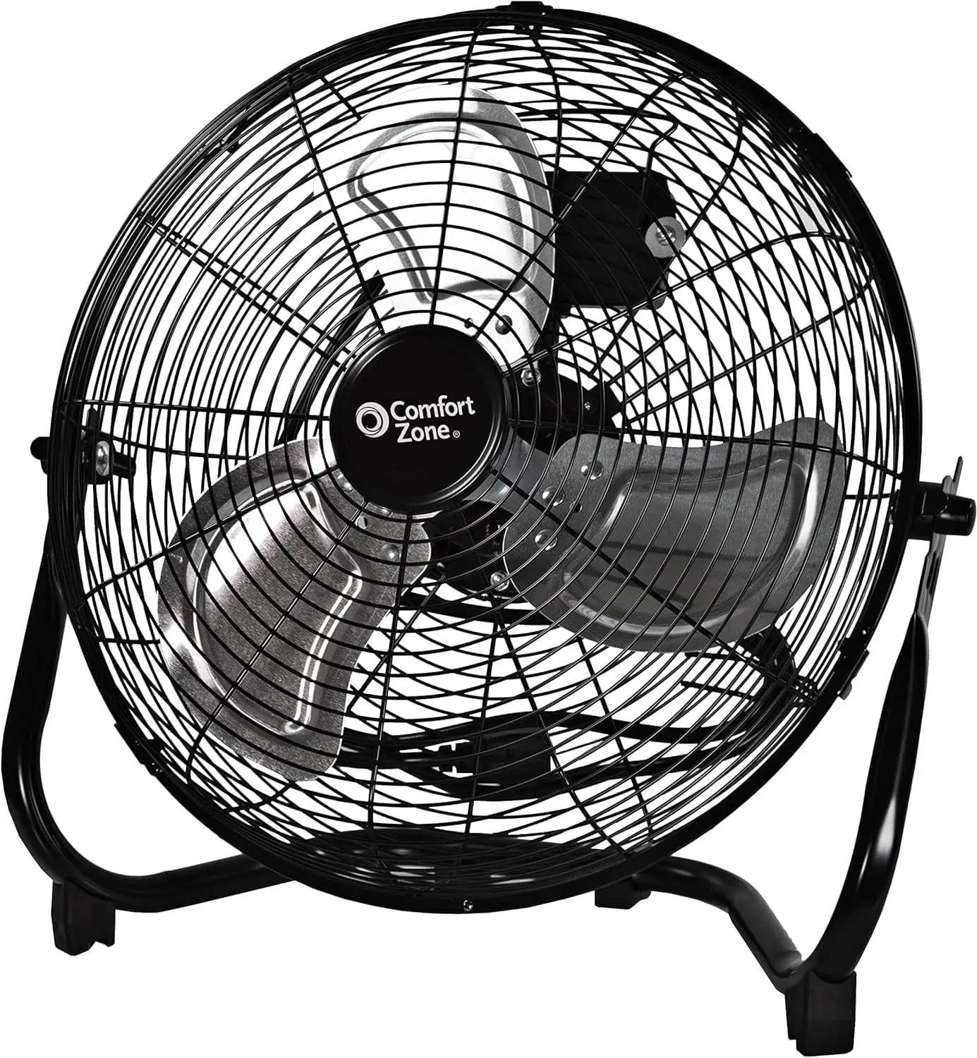 

High-Velocity 14 Inch Floor Fan, 3 Speed with 180 Degree Adjustable Tilt, Carry Handle, Rubber Feet, Metal Construction for