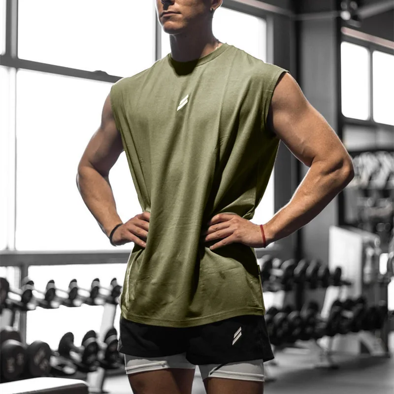 Summer Fitness Sports Tank Top Men\'s Breathable Loose Mesh Training Sleeveless T-shirt Quick Drying vest male Fitness Clothing