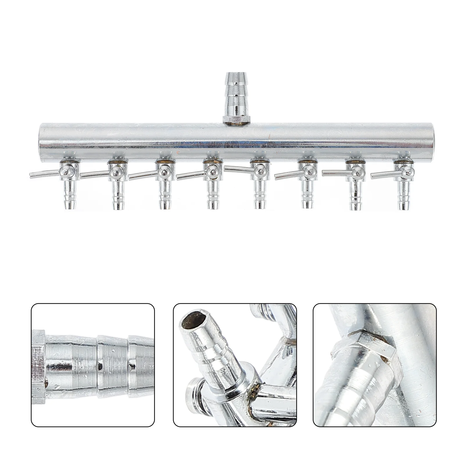 موزع فاصل تدفق الهواء 10 مللي متر مدخل 4 مللي متر منفذ صمامات تحكم مستقلة لحوض السمك خزان الأسماك بركة تدفق الهواء قابل للتعديل