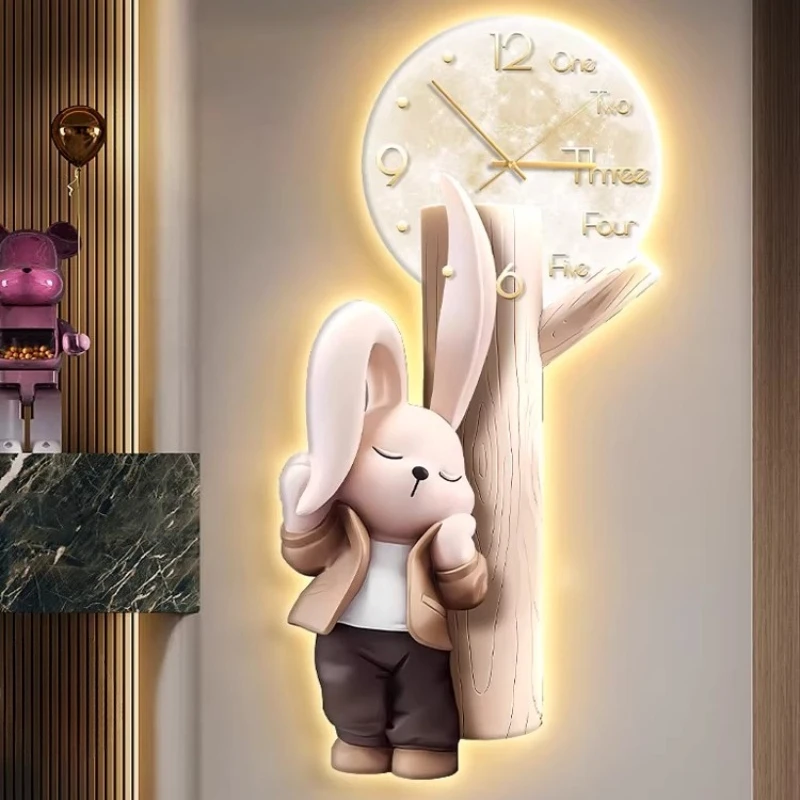 

Modern Design Wall Clock Living Room Entrance Corridor Wall Decor LED Mural Lamp Mute Digital Clock Abstract Large 3D Wall Clock