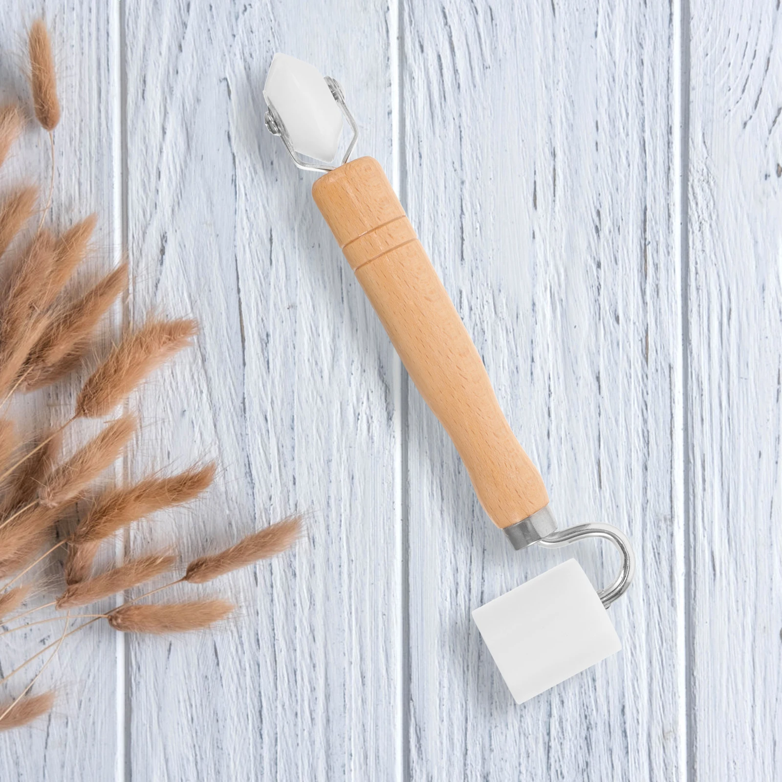 Strumento per carta da parati Mini rullo in legno a H per levigare la carta da parati Versatile riutilizzabile Pratico materiali robusti