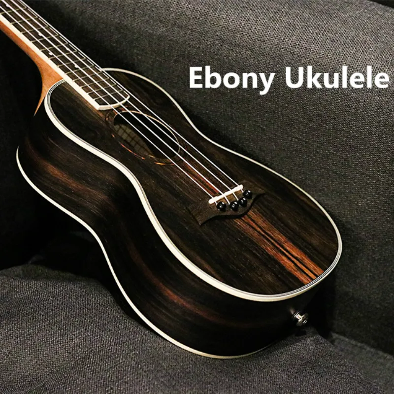 Ukulele 23 Inches Concert Ebony Mini Electric Acoustic Guitar 4 Strings Ukelele Guitarra Install Pickup Stringed Instrument