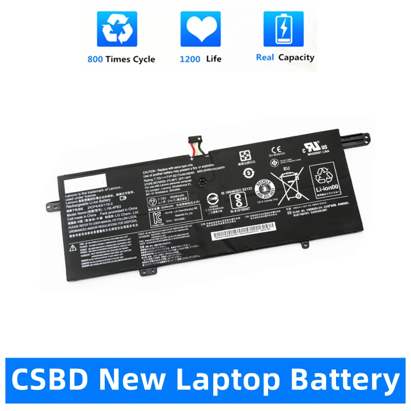 

CSBD New L16C4PB3 Laptop Battery for Lenovo IdeaPad 720S-13ARR 720S-13IKB Series L16M4PB3 L16L4PB3 7.68V 268mAh/48WH