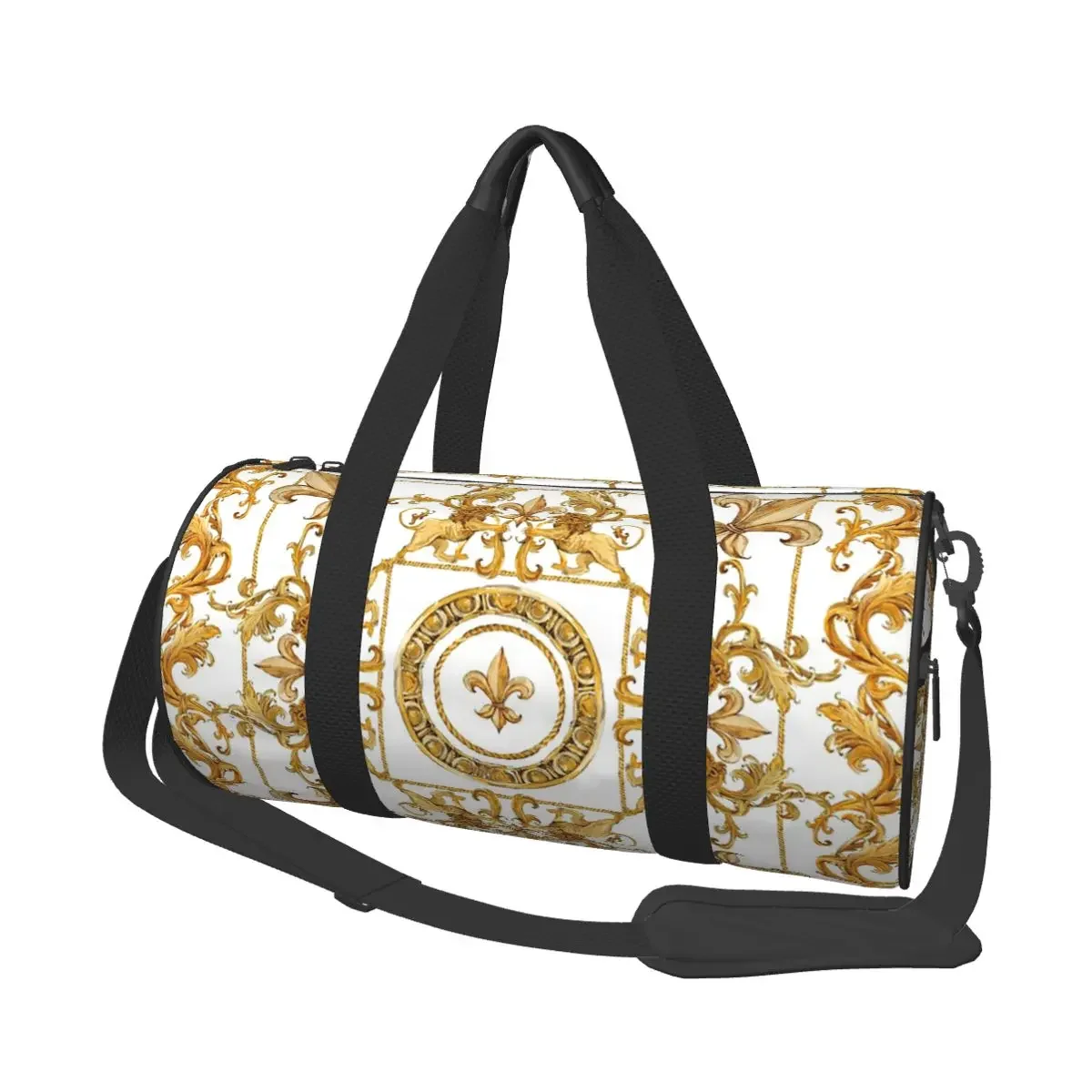 

Golden Baroque And Damask Ornament Large Duffle Gym Bag Waterproof Duffle Travel Bags Handbags Fitness bag