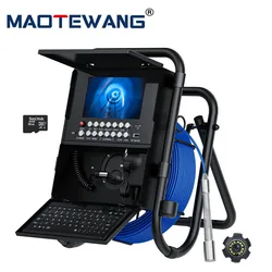 Sewer Inspection Pipe Camera with Self-Level and 512HZ Locator Drain Sewer Pipe Industrial Endoscope DVR Plumber Borescope