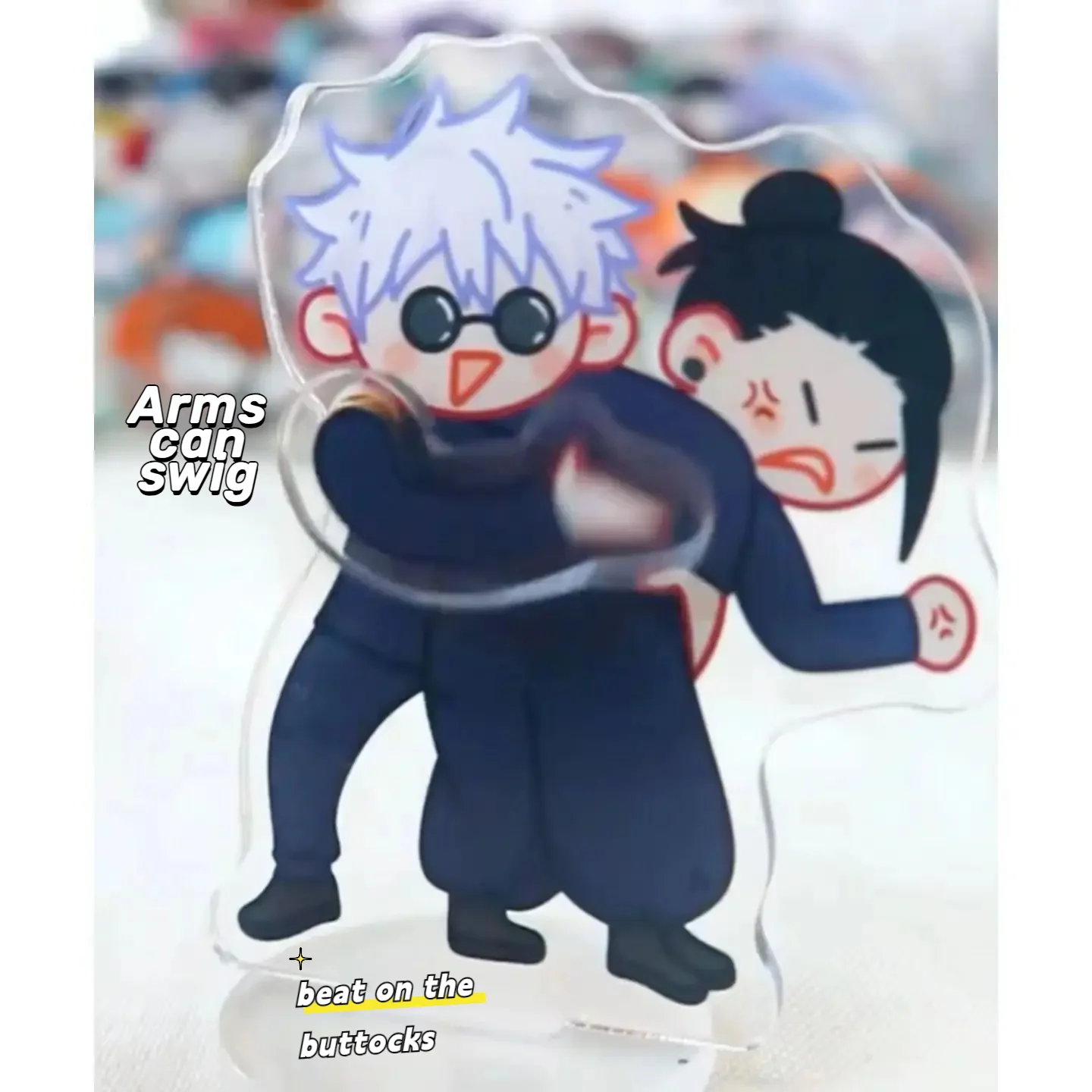 Anime Jujutsu Kaisen Gojo Satoru Getou Suguru Acrylic Stands Arms can move Funny Model Desk Decor Prop Gift