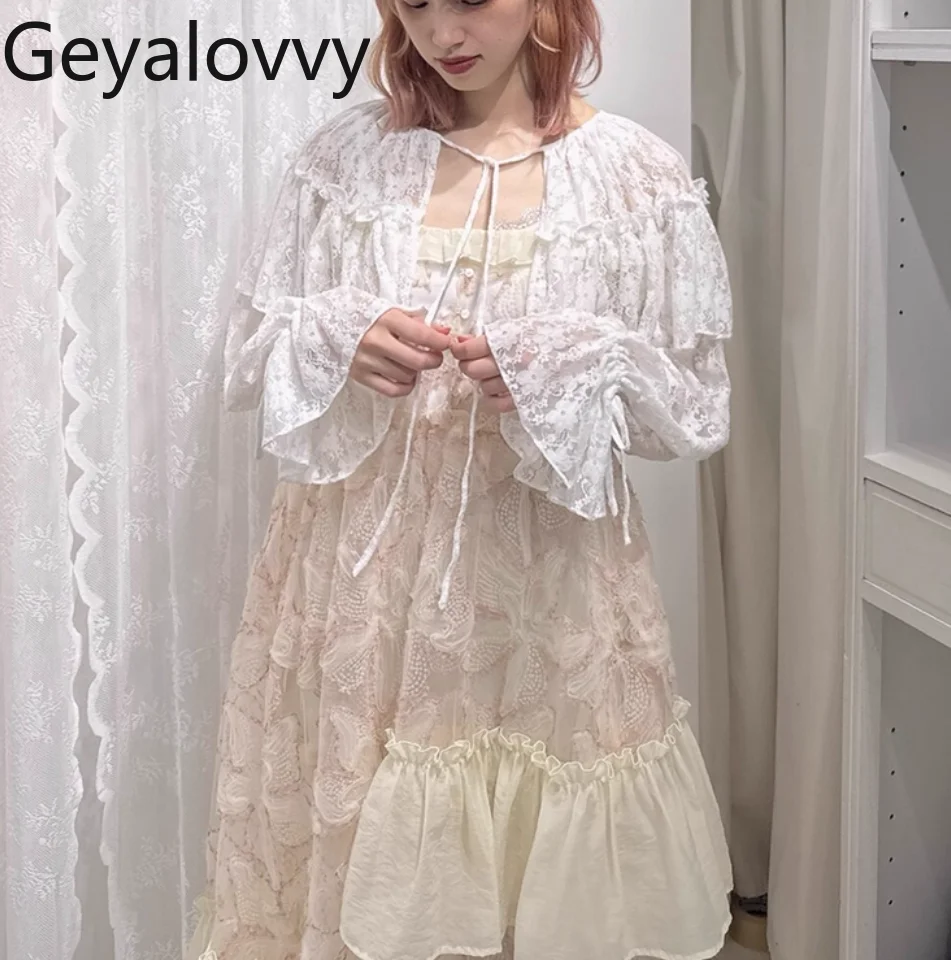 Japanse stijl zware pailletten bloem ruche bovenkleding pure mouwloze jurken voor vrouwen zoete lange band jurk zomer herfst