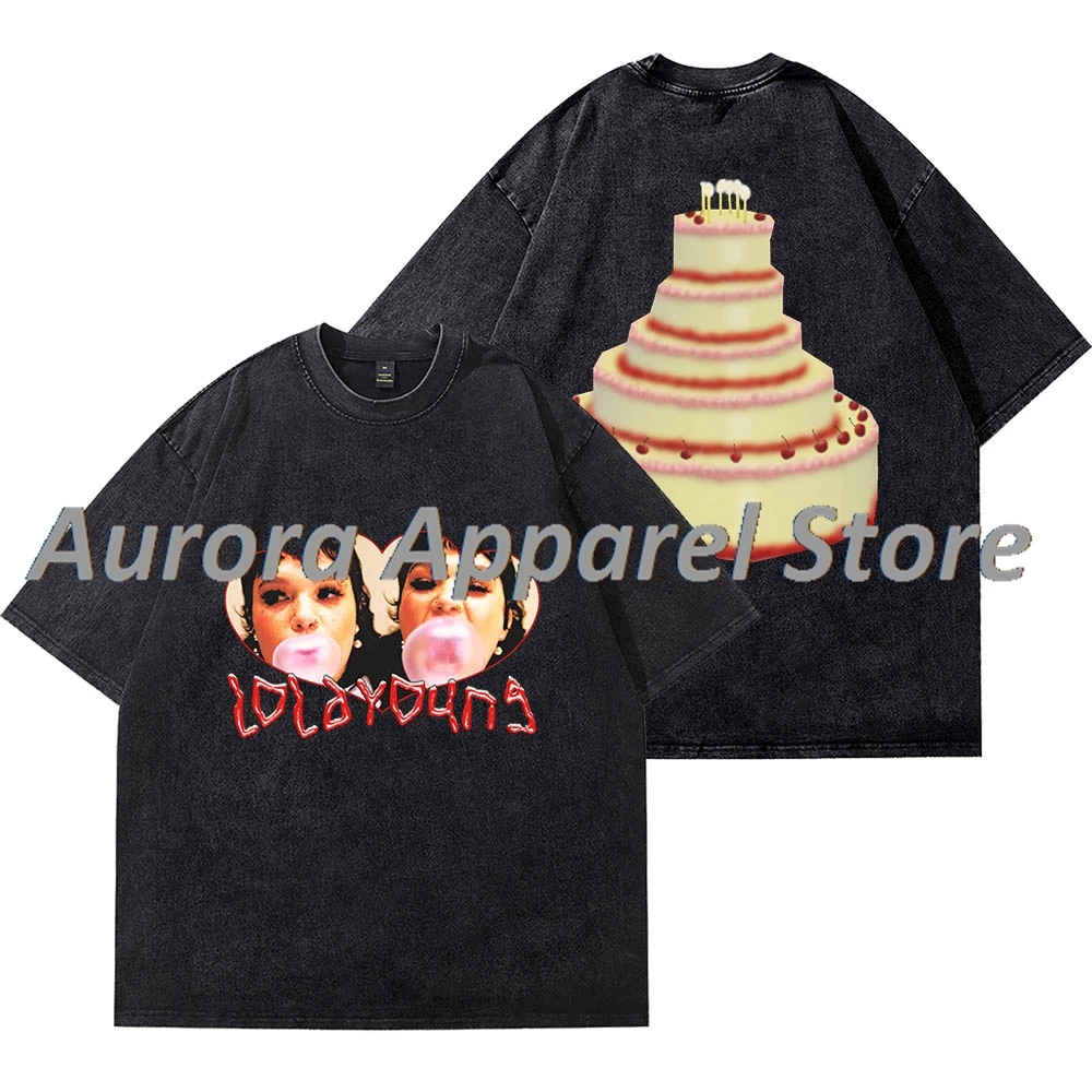 

Lola Young Messy Cake Merch Wash Tee Косплей Женщины Мужчины Мода Хип-Хоп Хлопковые Футболки С Короткими Рукавами