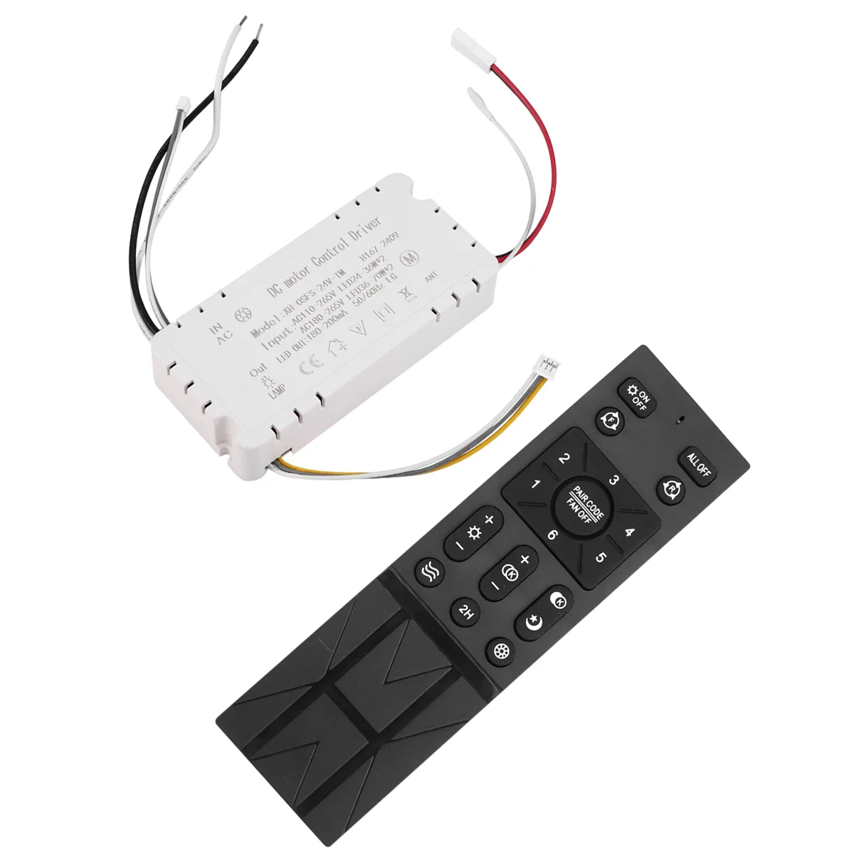 A002 Ceiling Fan Remote Control Kit with 6 Speed Settings, Replacement Ceiling Fan Remote, Dimming Controls, 110-265V