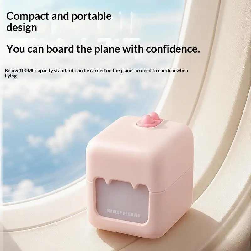 Travel Makeup Remover Case Leak Proof Integrated Storage Box For Cotton Pads And Remover Liquid Outdoor Cosmetic Container