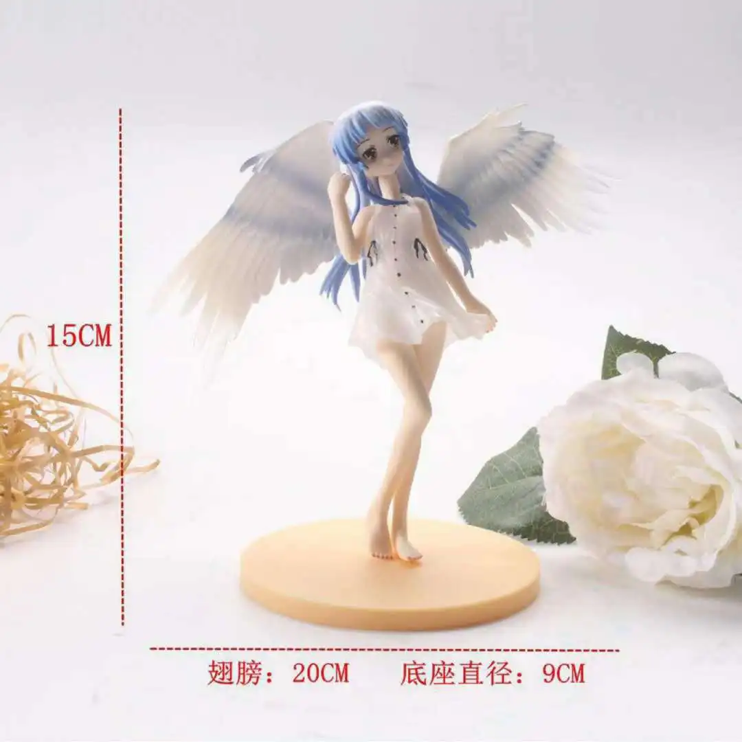 15CM Anime Angel Beats! Tachibana Kanade kawaii wing Action figure PVC Model toys Collection Ornaments fans gifts