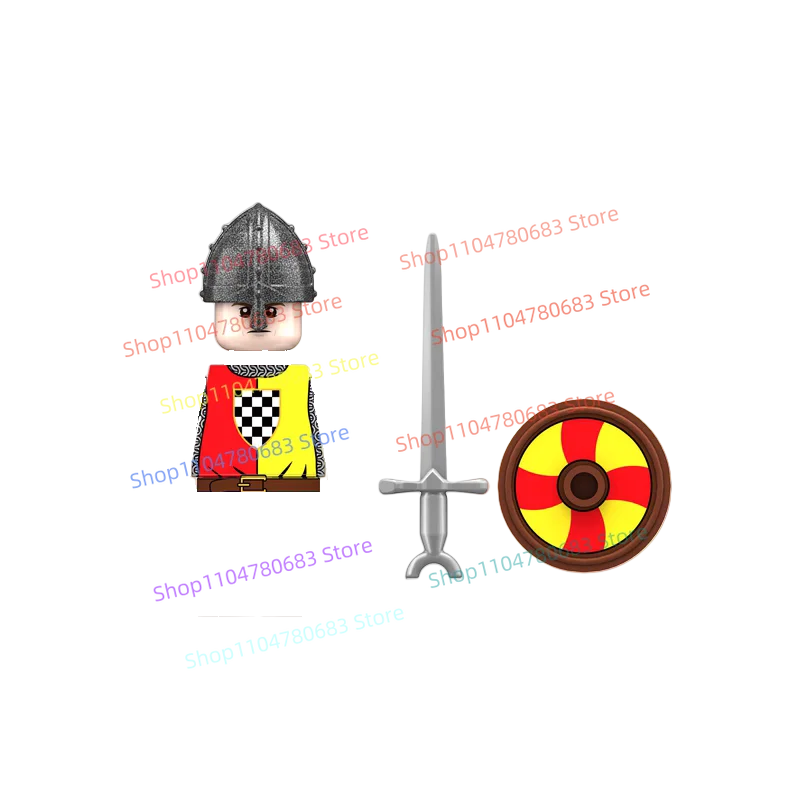 MOC 블록 전쟁 보병 기사 미니 피규어 조립 모델 전시 애니메이션 만화 액세서리 장난감 선물 수집품