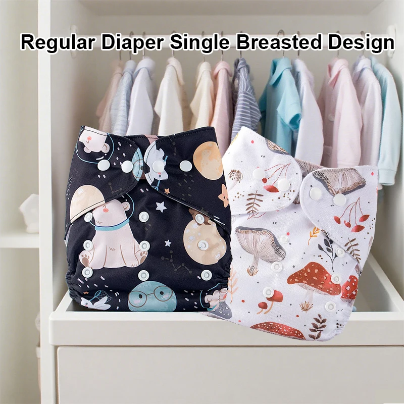 Reusable Leak-Proof Potty Training Pants for 1-3 Year Olds - 100% Cotton Printed Cloth Baby Diaper Panties with One Row of Snaps