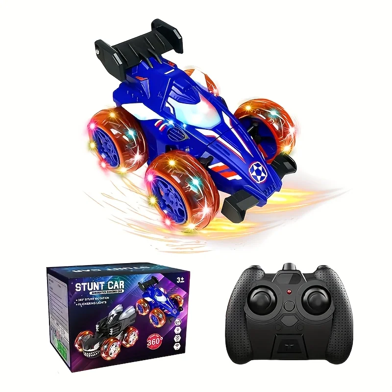 

Durable RC Stunt Car for Kids with LED Light 360° Rotating Performances Indoor And Outdoor Play