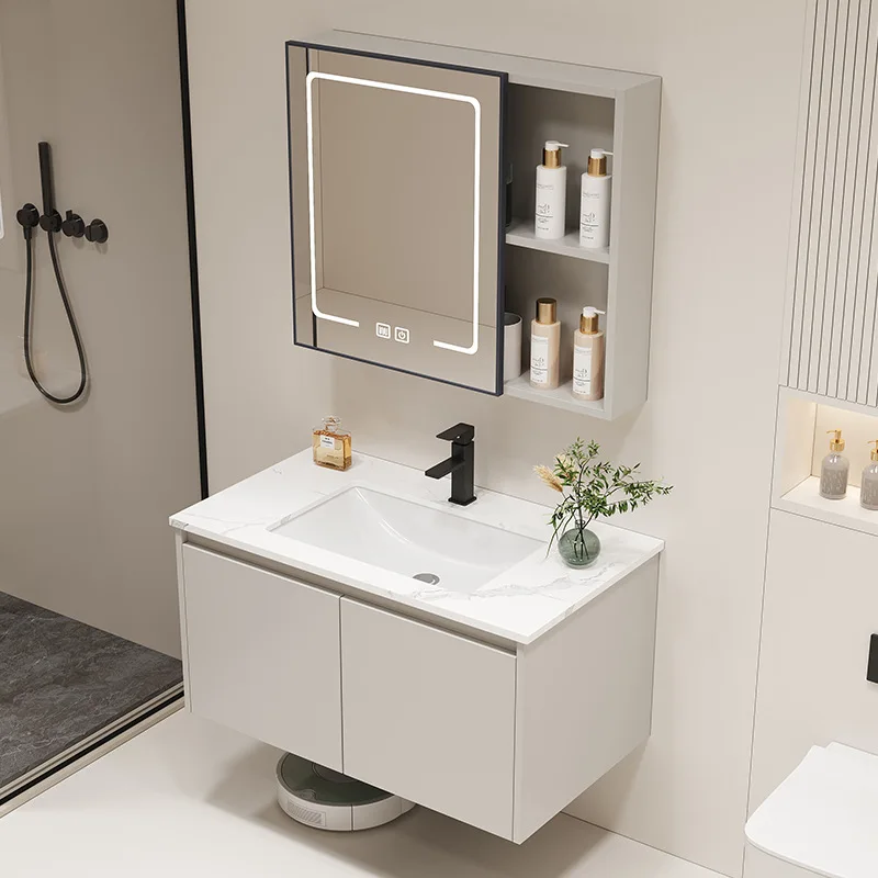 Bathroom cabinet ceramic integrated basin bathroom bathroom washbasin combination honeycomb aluminum