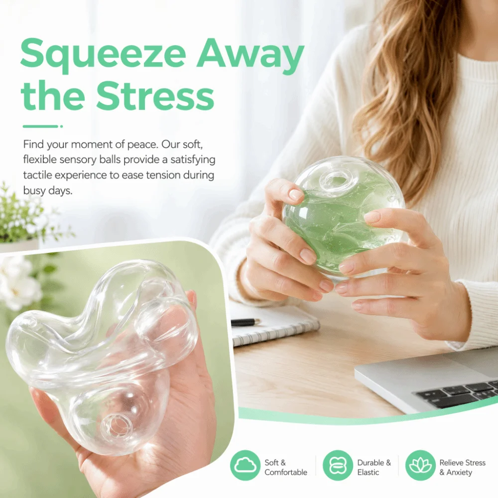 6Pcs TPR Clear Empty Ball Elastic Stretchable Transparent DIY Stress Relief Ball Round Spherical Shape Hollow Empty Inside