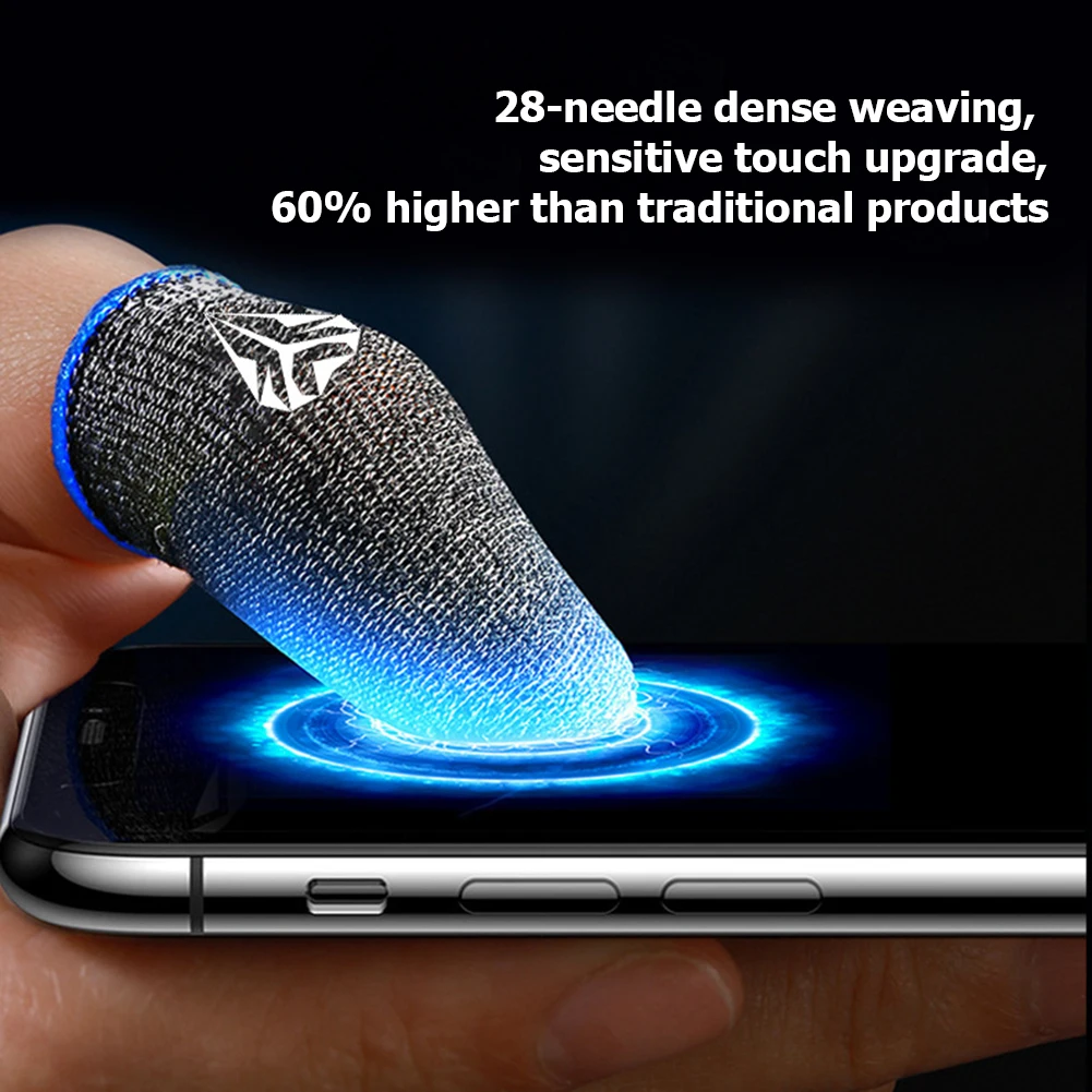 2-10Pcs Mobile Game Fingertip Gloves Sweatproof Anti-slip Touch Screen Finger Sleeve Breathable Gaming Fingertip Cover for Gamer