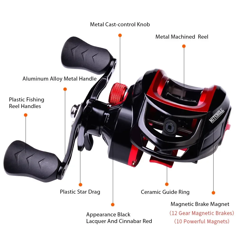 Mitchell 10kg maximum resistance fishing reel professional ultra light 7.2:1 gear ratio carp bait wheel casting reel