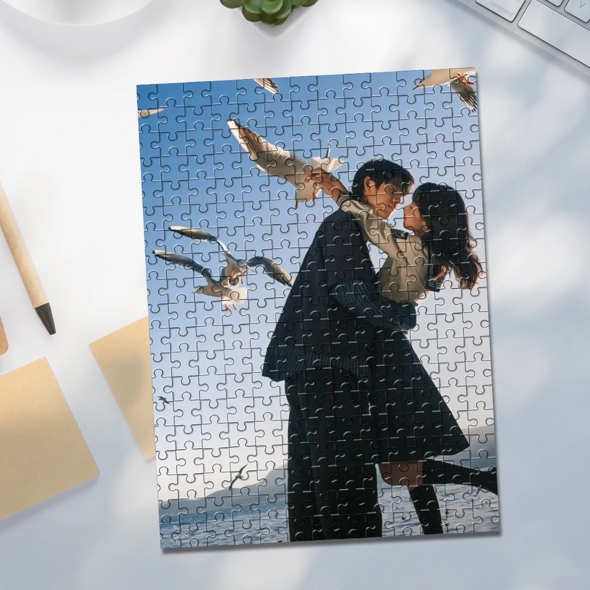 35/300/500/1000pcs Personalized Custom Photo Puzzle couple photos DIY Handmade Puzzles Photo Wall Art