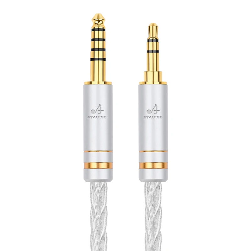 Hifi 4.4mm to 3.5mm Audio cable Pure silver 4.4mm Balance to 3.5 mm aux jack Balanced Audio Adapter Cable Male to Male