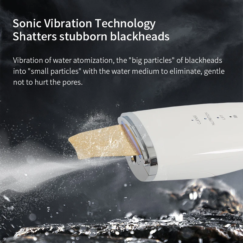 Blackhead Remover Ultrasonic Skin Scrubber Waterproof Scrubber With Nano Mist Moisturizing Pore Skin Cleansing Device