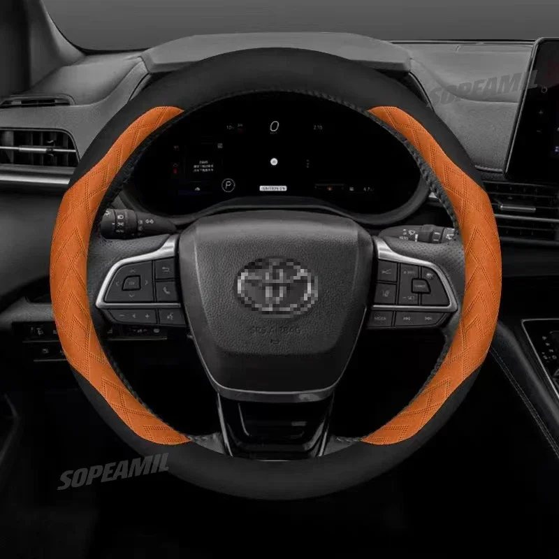 Car Chamois Steering Wheel Cover For Toyota Corlla Camry Yaris Auris C-HR RAV4 Land Cruiser Prius Harrier bz3 bz4 Accessories