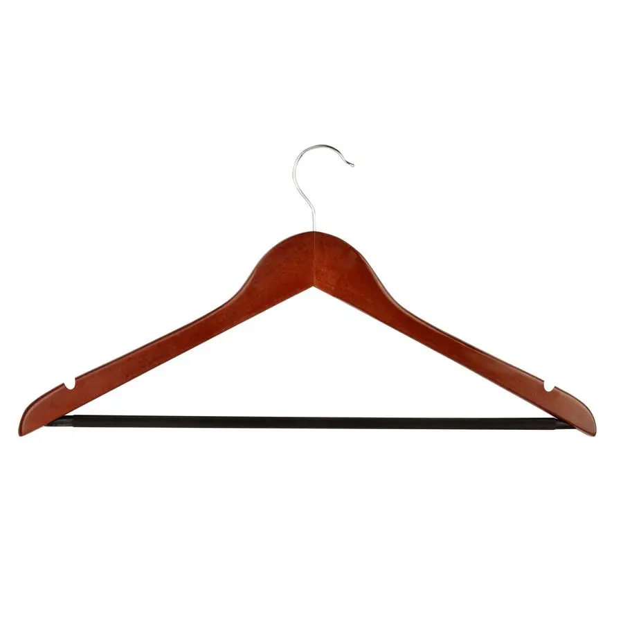 

No Slip Wooden Coat Hangers, Cherry Wood, 24Pack