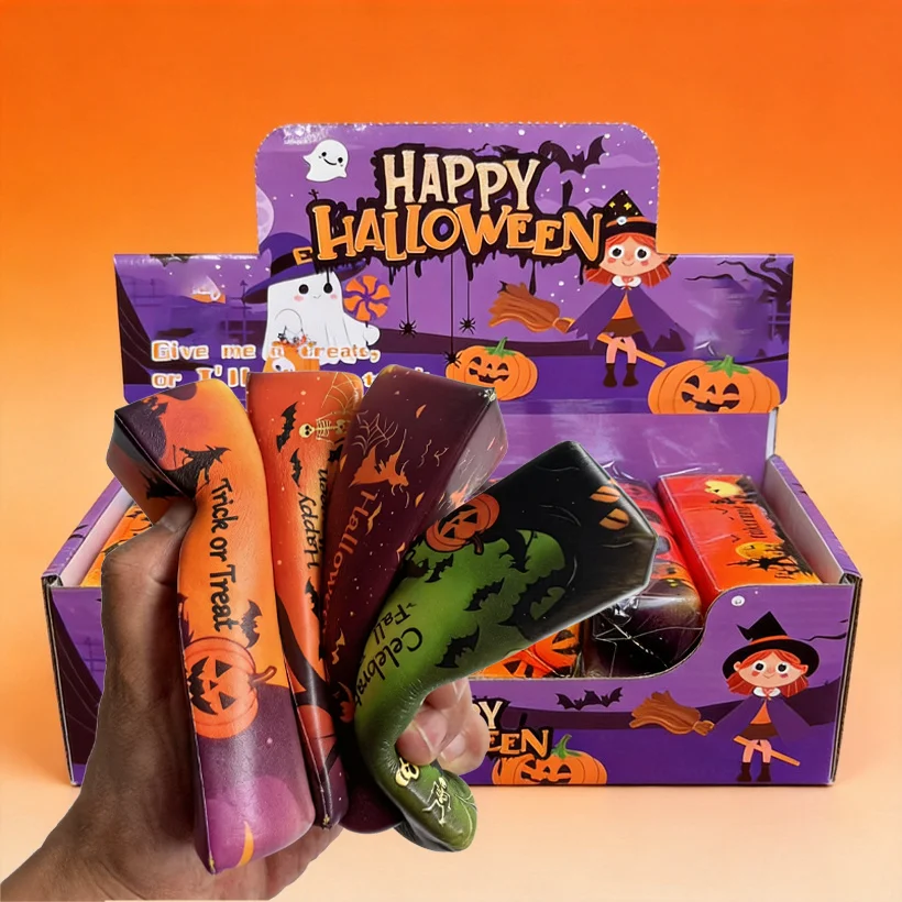 1PCS Halloween Pinch Toy Creative Pinch Butter Stick Adult Squeezing Stress Relieving Toy Fun Elastic Slow Rebound Butter Stick