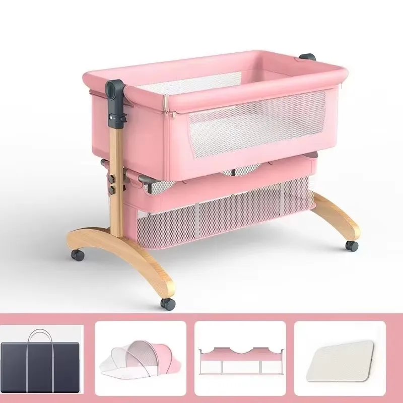 Portable Foldable Baby Crib for Newborns - Multi-Functional, Movable Bassinet, Baby Sleep-Soothing Essential