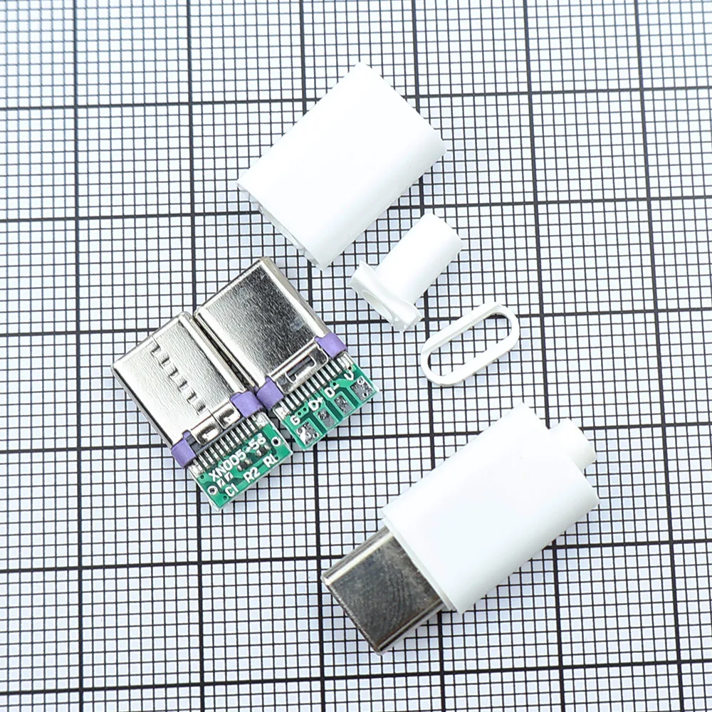 2/5PCS Type-C Male fast charging four piece set charging head DIY mobile data cable accessories with shell charging head