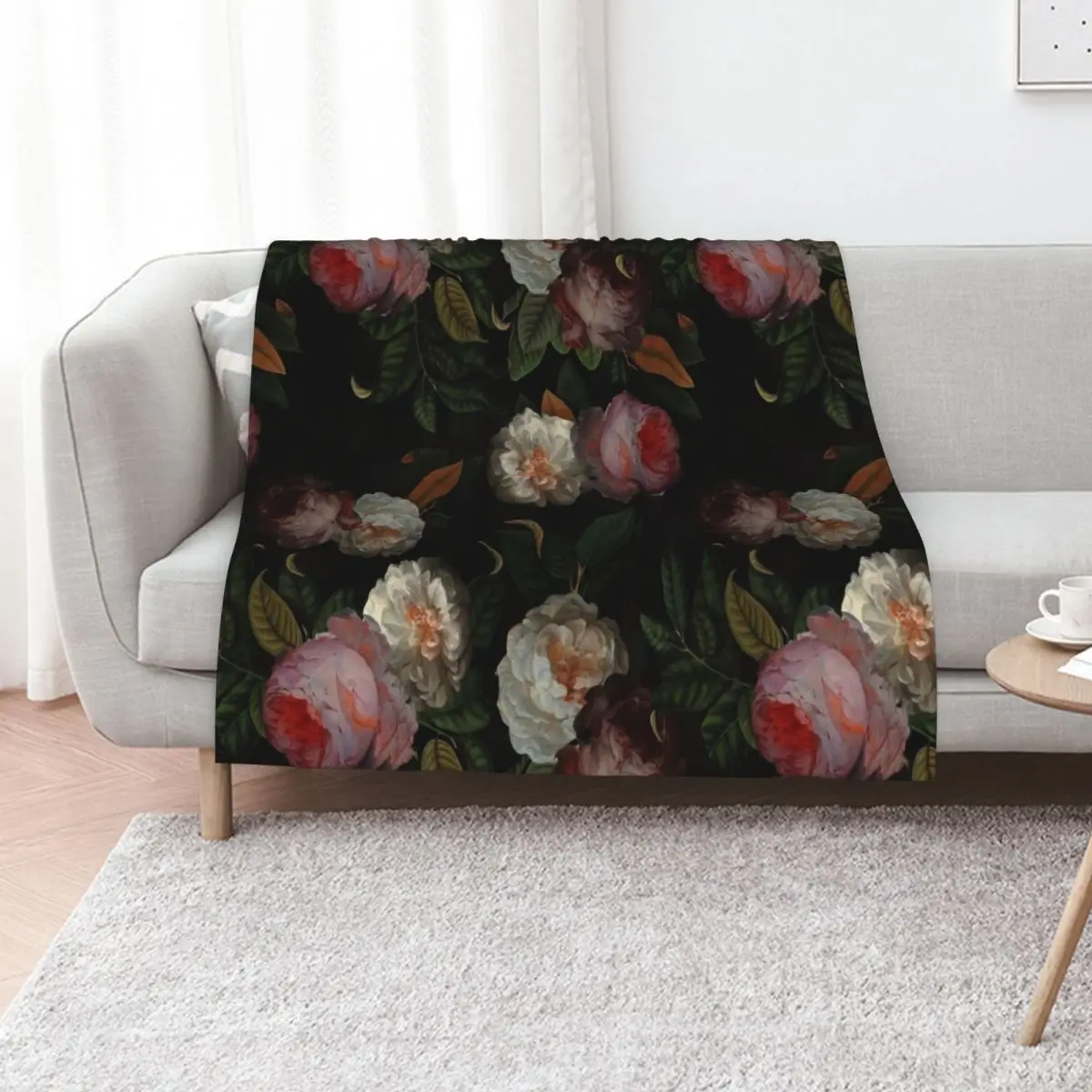 Black Jan Davidsz. de Heem Vintage Roses Flowers Botanical Garden Throw Blanket Sofas Luxury Beautifuls halloween Blankets