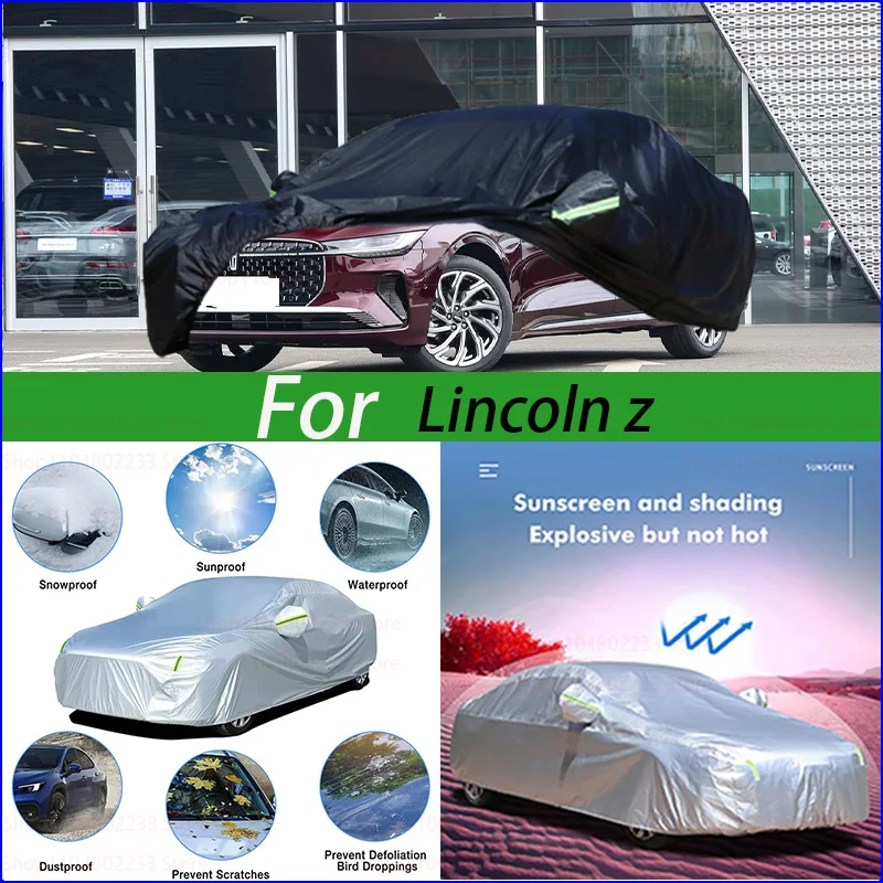 

Outdoor Protection Full Car Covers Snow Cover Sunshade Waterproof Dustproof Exterior Black Car Cover For Lincoln Z