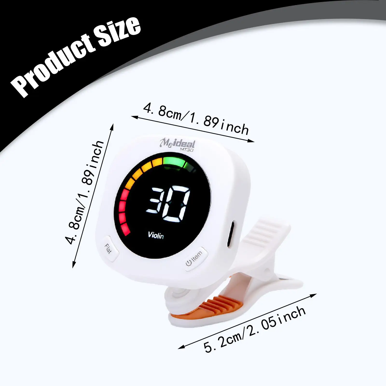 موالف جيتار USB قابل لإعادة الشحن وسهل الاستخدام 360 درجة ° ممارسة الملحقات الدوارة