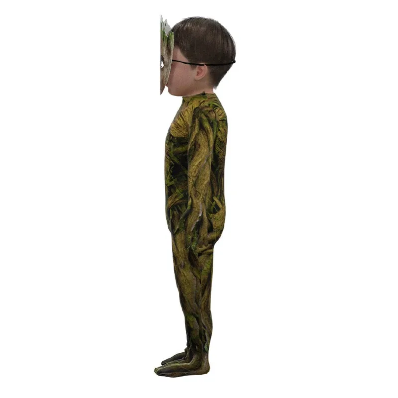 Kids Guardians of The Galaxy Groot Cosplay Costume Bodysuit Jumpsuit Mask Halloween Costume for Children Boys