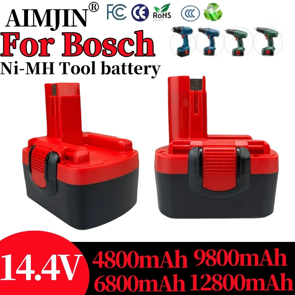 

12800/9800/6800/4800mAh 14.4V Battery For BOSCH BAT038 BAT040 BAT140 BAT159 BAT041 GSR 2607335264 14.4 Volt screwdriver battery