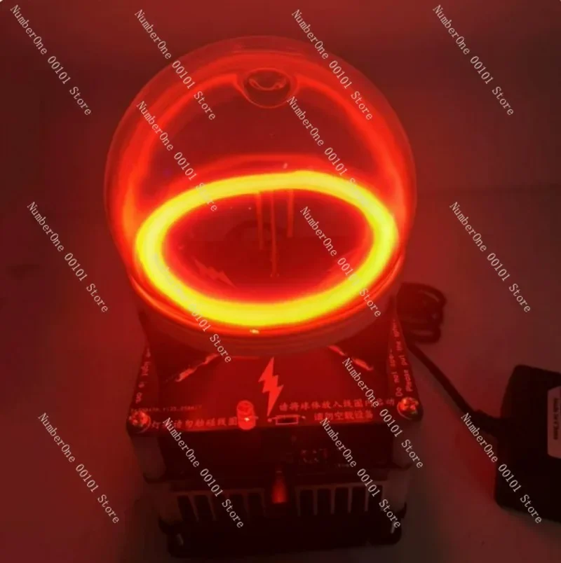 Noble gas glass ball with metallic salts test lithium strontium plasma ring plasma toroid element collection