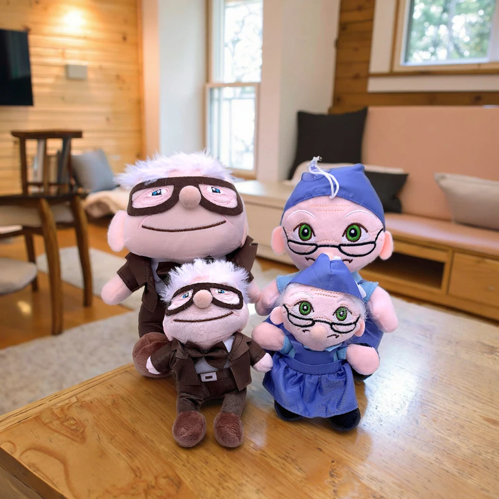 2pcs/set 14/20cm Brinquedos the Movie UP Carl Grandfather Grandmother Cartoon Stuffed Soft Plush Toys Carl Up Plushes Kids Gifts