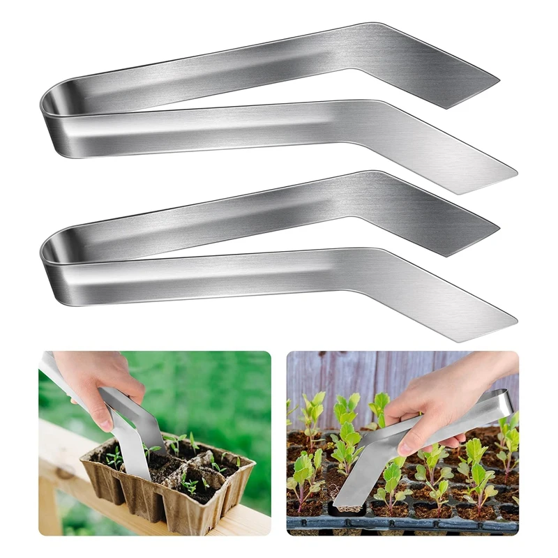 

2 Pcs Seedling Transplant Tongs- 8.7 Inch Stainless Steel Gardening Plants Transplant Tongs- Seedling Remove Transplant-A03I