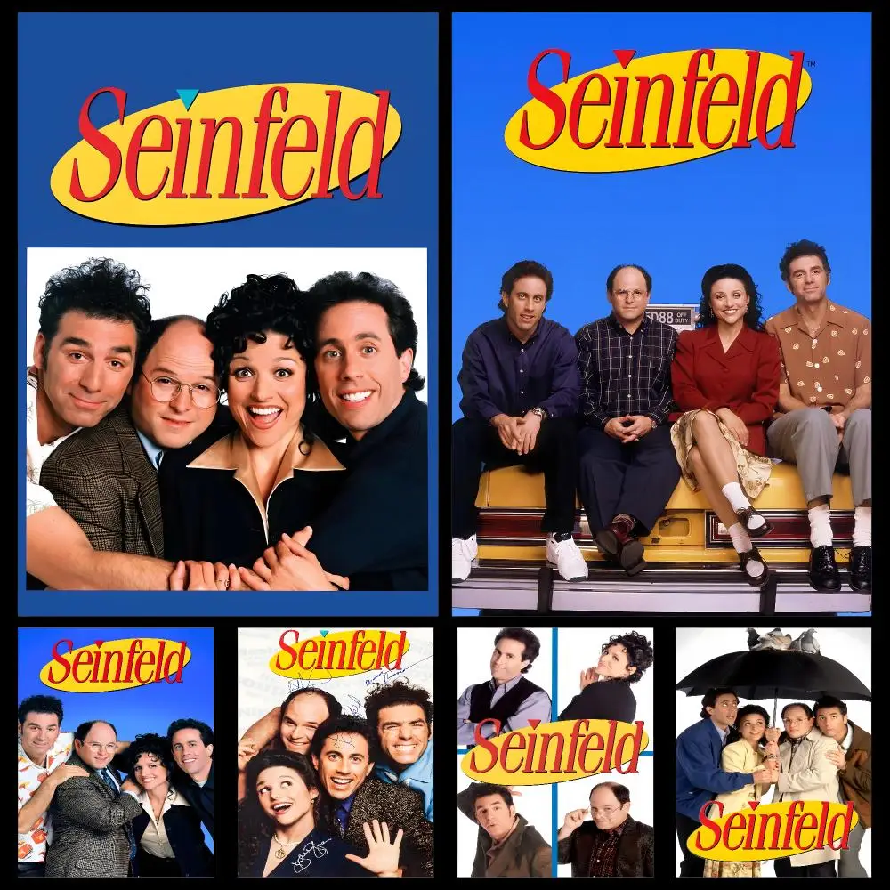TV Seinfeld Jerry George Elaine Kramer Poster PP Self Adhesive Decorative HD For Garage Gaming Room Living Room Gift
