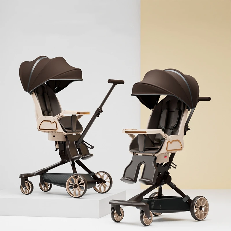 Baby stroller Lightweight shock absorbent folding can sit and lie two-way high view stroller baby car