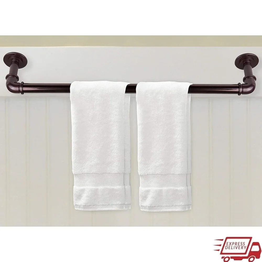 

Industrial Pipe Design 30 Inch Ceiling Curtain Rod with Mounting Brackets Rust Resistant Steel Easy Install Home Decor