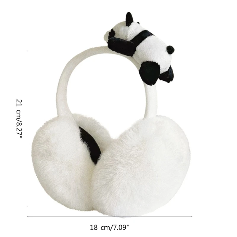 Chauffe-oreilles Panda dessin animé pour différentes tailles tête, activités d'hiver en plein air, équitation, ski, garde